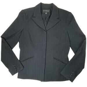 Express Black Blazer Women Sz S 5/6 Fitted Career Office Jacket Y2K Tailored